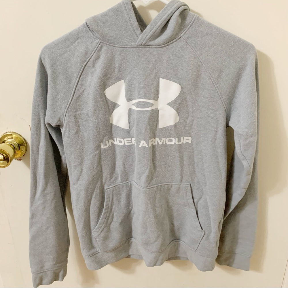 Under Armour coldgear kids gray Hoodie pullover Sweatshirt YLG large